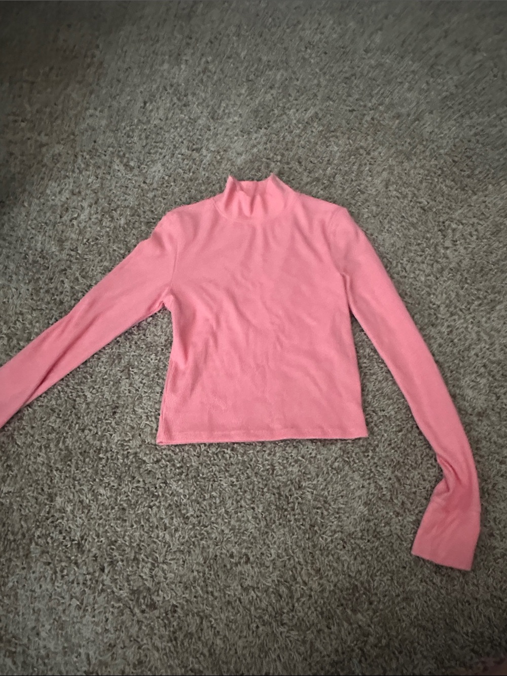 American Eagle Outfitters Coral Pink Mock Neck Long Sleeve Top